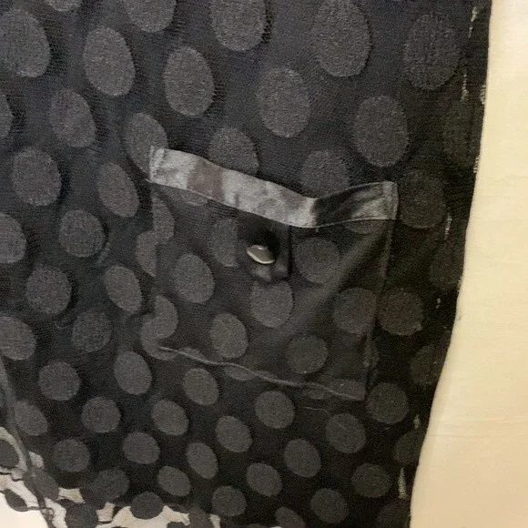 Enfocus Studio Black Sheer Circle Pattern Short Sleeve Mini Shift Dress Size 8 - Picture 7 of 14